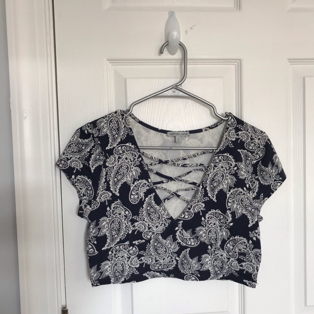 Navy crop top